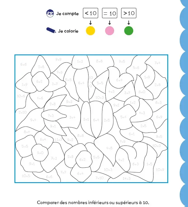 Additions magiques CP - Coloriages malins - Dès 6 ans - Cahier d'activités - 9782095029647 - page-interieure003
