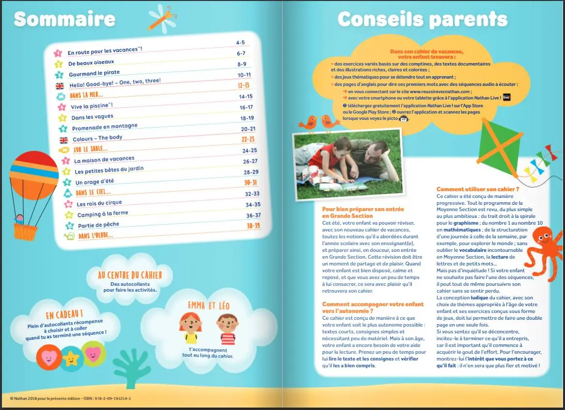 Cahier de Vacances 2026 de la Moyenne Section vers la Grande Section - Maternelle 4-5 ans  - Cahier de vacances - 9782091932545 - page-interieure1