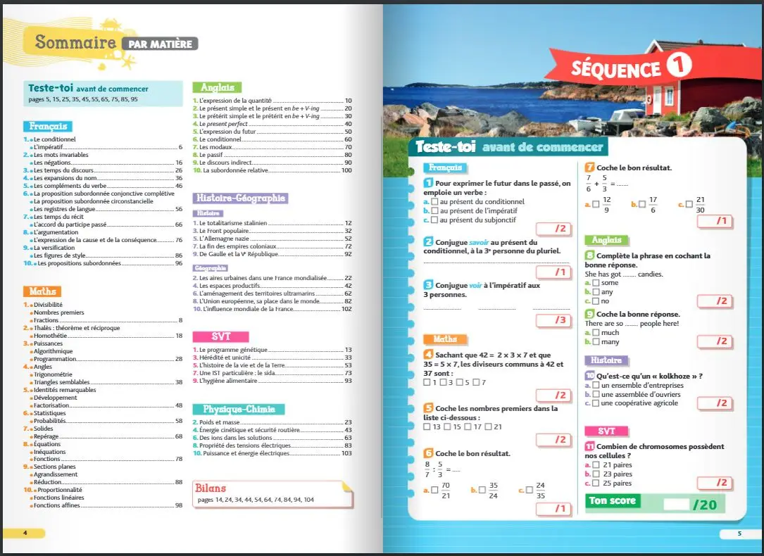 Cahier de Vacances 2026 de la 3ème vers la 2de - Toutes les matières  - Nathan Vacances collège - Cahier de vacances - 9782091932644 - page-interieure1