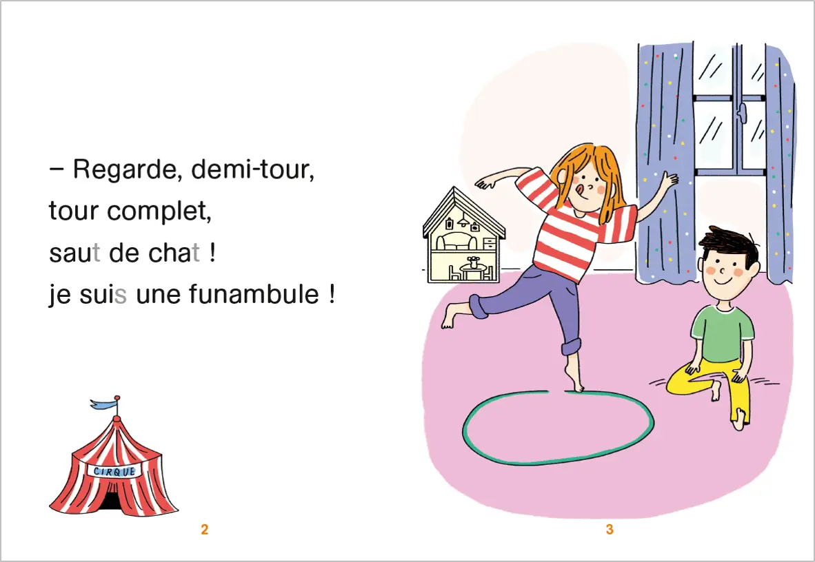 Le Spectacle de Mila et Noé - Regarde je lis ! - Niveau 2 - Dès 5 ans   - Roman - 9782091935775 - page-intérieure1