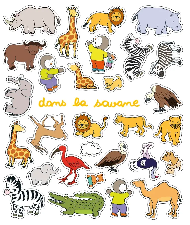 T'choupi - Grand cahier d'autocollants - Les animaux - Dès 2 ans - Cahier d'activités - 9782092491003 - page intérieure1