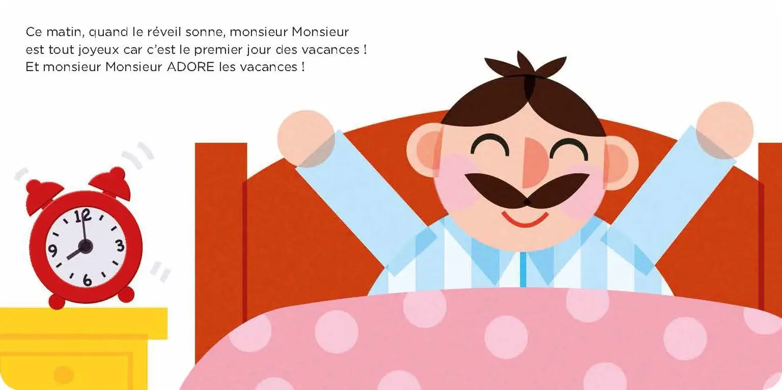 Les vacances de monsieur Monsieur  - Livre à toucher - Dès 2 ans - Album(s) - 9782092491638 - page intérieure1