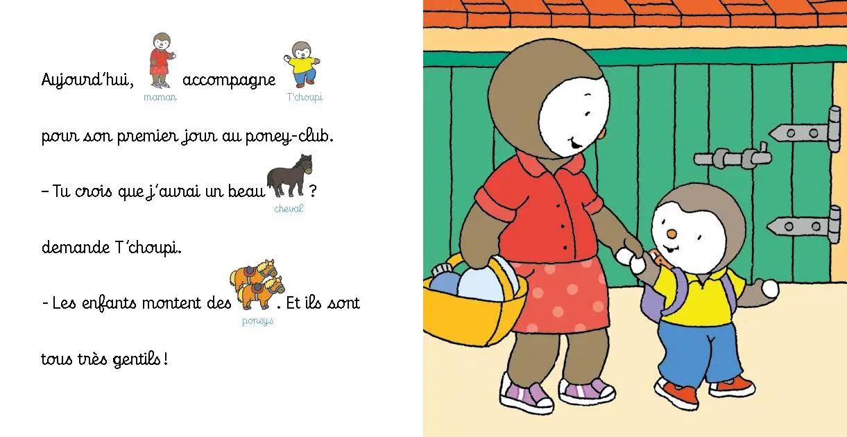 T'choupi au poney club - Une histoire à lire à 2 voix - Dès 2 ans - Album(s) - 9782092491676 - page intérieure1