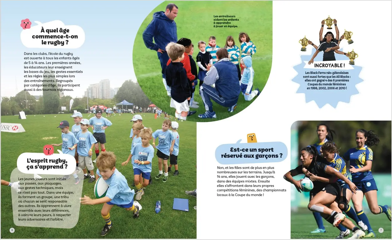 Passion Rugby - Questions/Réponses - Dès 7 ans - Livre documentaire - 9782092492697 - page-intérieure1