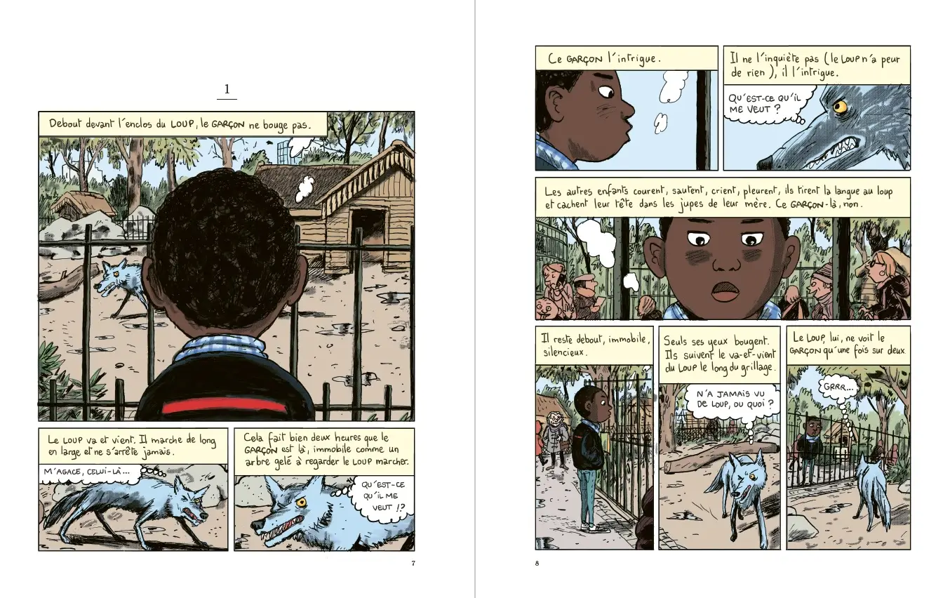 L'Oeil du loup - Le Chef d'oeuvre de Daniel Pennac adapté en BD par Mathieu Sapin - BD - 9782092494639 - page-interieure1