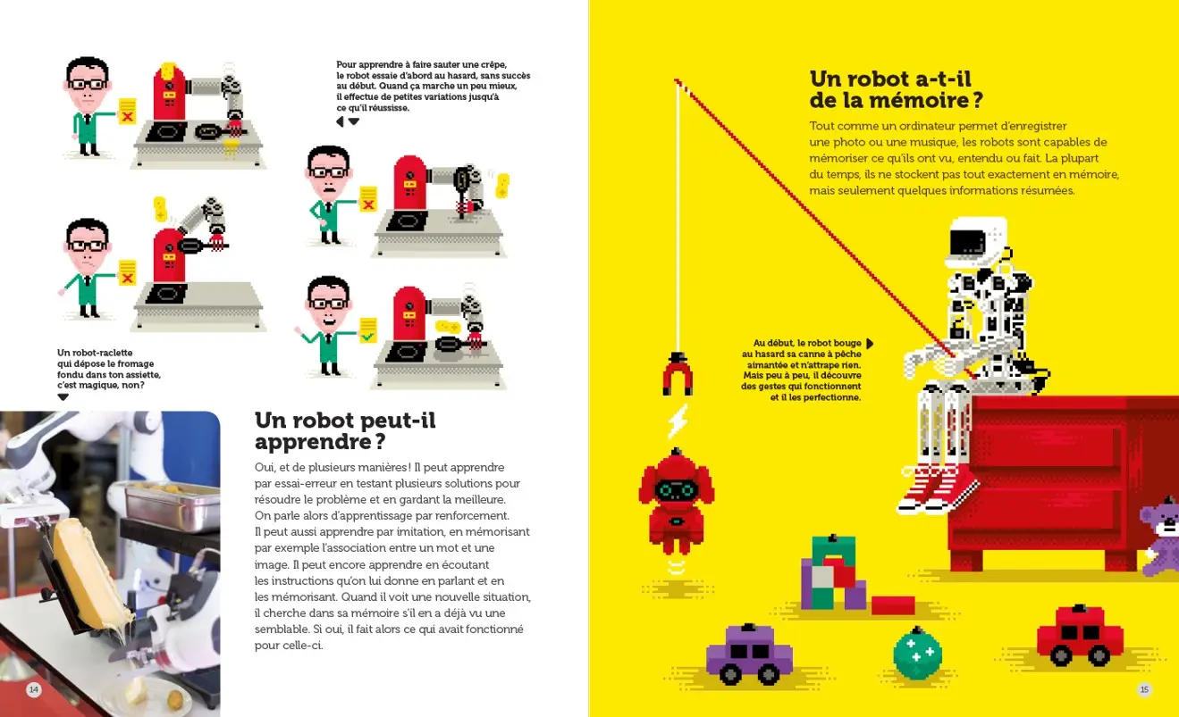 Les Robots et l'intelligence artificielle - Questions/Réponses - Dès 7 ans - Livre documentaire - 9782092497562 - page-interieure1
