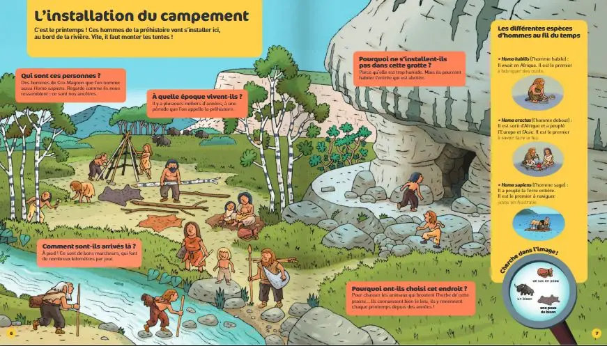 Les hommes de la préhistoire - Questions/Réponses - doc dès 5 ans - Livre documentaire - 9782092551660 - page-interieure1
