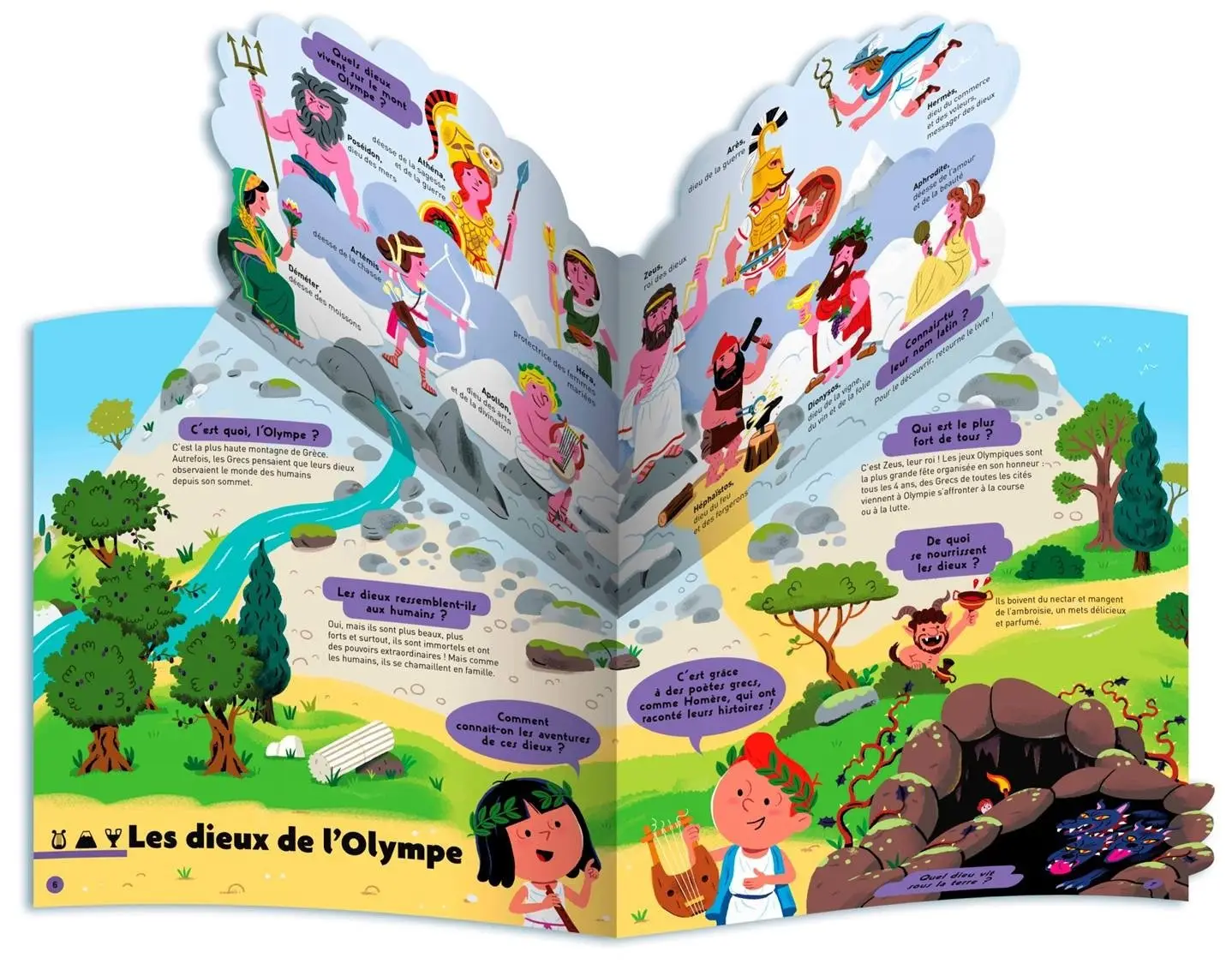 Le grand Kididoc de la mythologie - Livre Pop-up - Dès 5 ans - Livre documentaire - 9782092571101 - page-interieure1