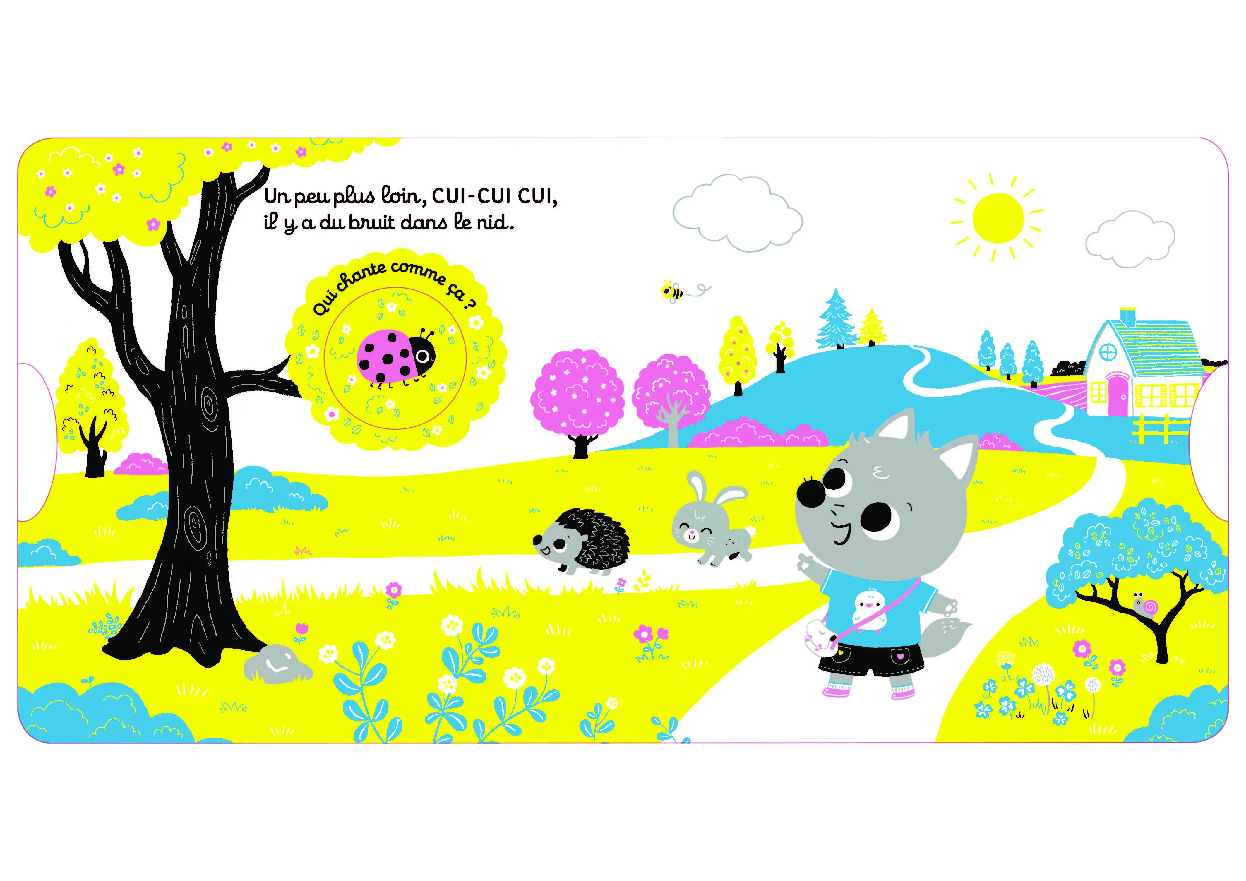 Bébé Loup - Qui fait du bruit - Livre jeu dès 15 mois - Livre d'éveil - 9782092589199 - page-interieure1