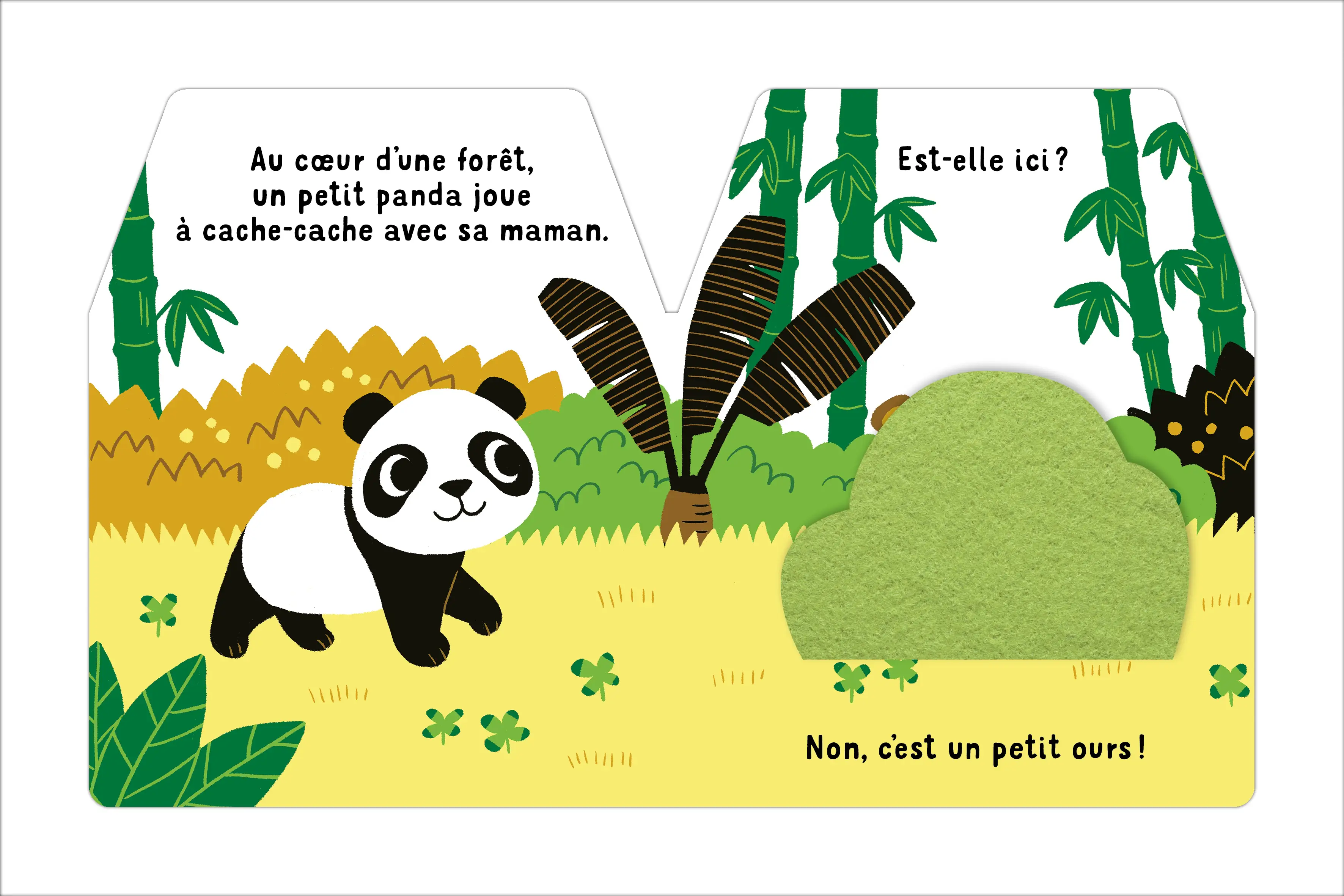 Cache-cache - Petit panda - Livre à toucher pour les bébés dès 6 mois - Livre d'éveil - 9782092592083 - page-interieure1