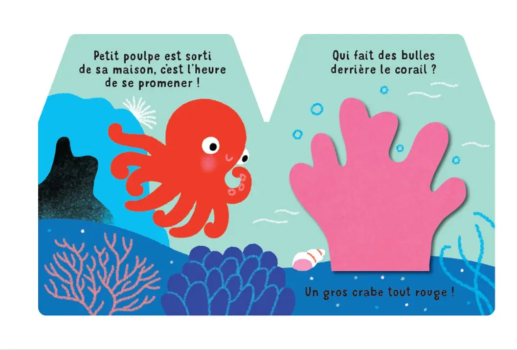 Cache-Cache Petit poulpe - Livre d'éveil - Dès 6 mois - Livre d'éveil - 9782095013318 - page-interieure1