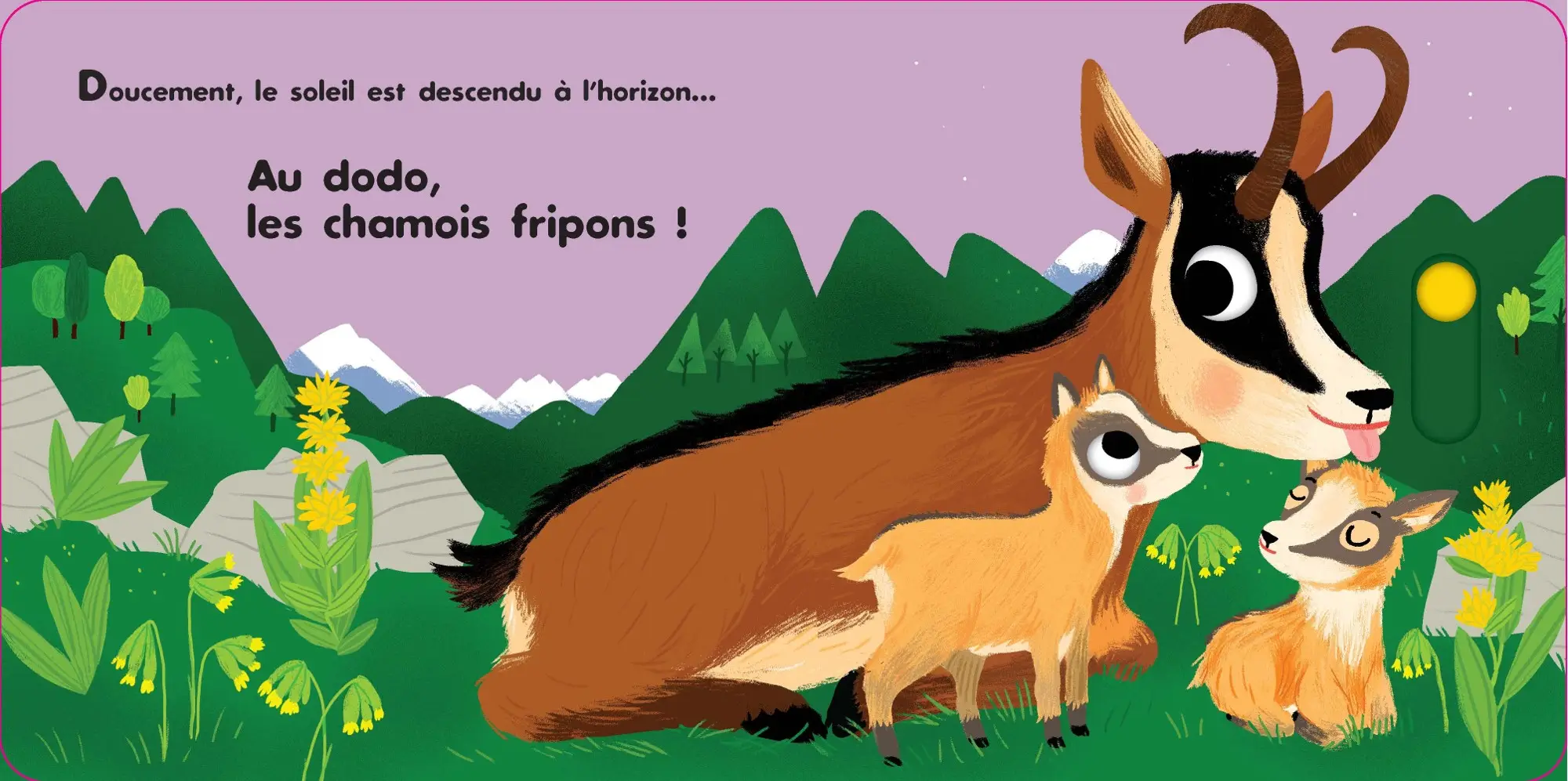 Au dodo - Les amis de la montagne - Livre animé Dès 6 mois - Pour accompagner le rituel du coucher des bébés - Livre d'éveil - 9782095013646 - page-interieure1
