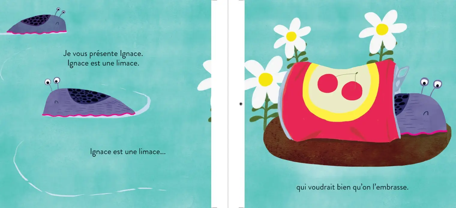 Ignace la limace qui voudrait bien qu'on l'embrasse - Album - Dès 3 ans - Album(s) - 9782095014384 - page-interieure1