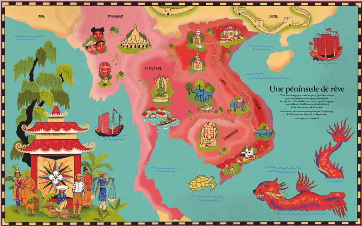 Au pays des rizières - Un grand album pour découvrir l'Asie du Sud-Est - Dès 7 ans - Livre documentaire - 9782095015367 - page-interieure1