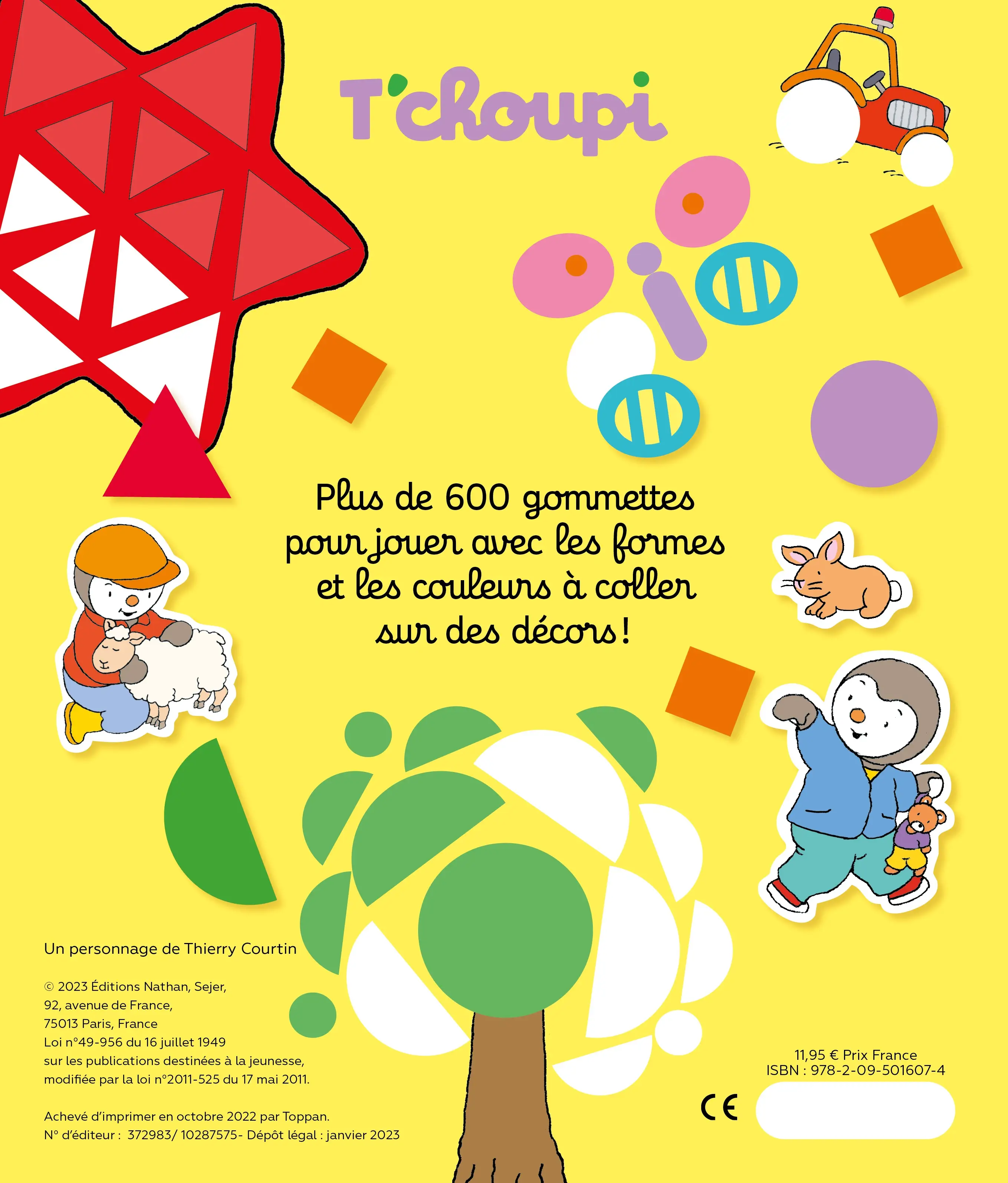 Mon maxi cahier de gommettes T'choupi ! Plus de 600 gommettes et autocollants repositionnables - Cahier d'activités - 9782095016074 - page-interieure1