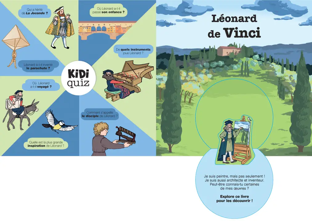 Léonard de Vinci - Biographie animée - Kididoc - Dès 6 ans - Livre documentaire - 9782095020507 - page-intérieure1