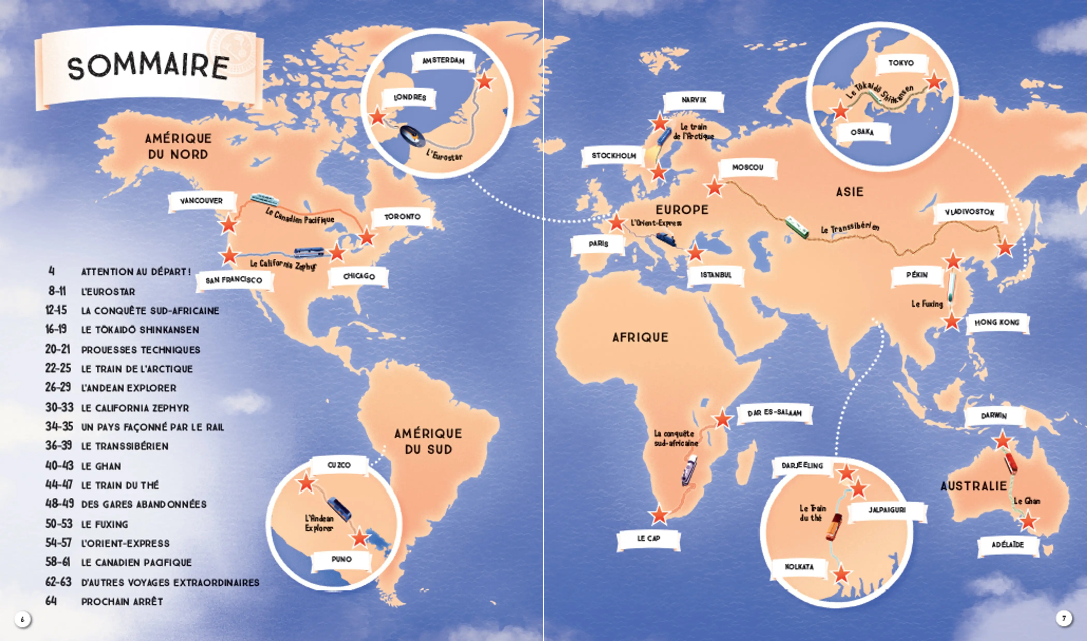 En train autour du monde - 7 ans et plus - Livre documentaire - 9782095021405 - page-interieure1