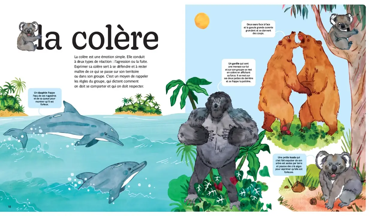 Les émotions des animaux - Les émotions et nous - Dès 7 ans - Livre documentaire - 9782095021474 - page-intérieure1