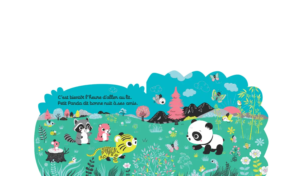 Les petits amis : Au lit petit panda ! -  Livre d'éveil - Dès 6 mois - Livre d'éveil - 9782095024482 - page-intérieure1