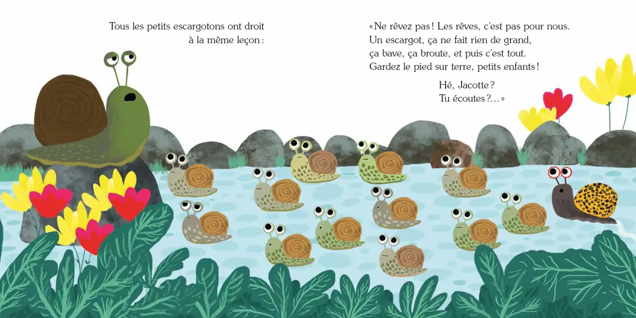 Jacotte l'escargote qui voulait devenir cosmonaute - Album - Dès 3 ans - Album(s) - 9782095026004 - page-intérieure1