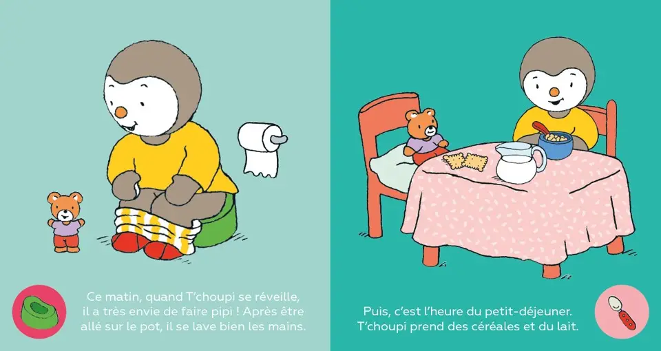 Les routines de T'choupi - Pour installer les bonnes habitudes du quotidien - Dès 2 ans - Livre d'éveil - 9782095029289 - page-interieure1