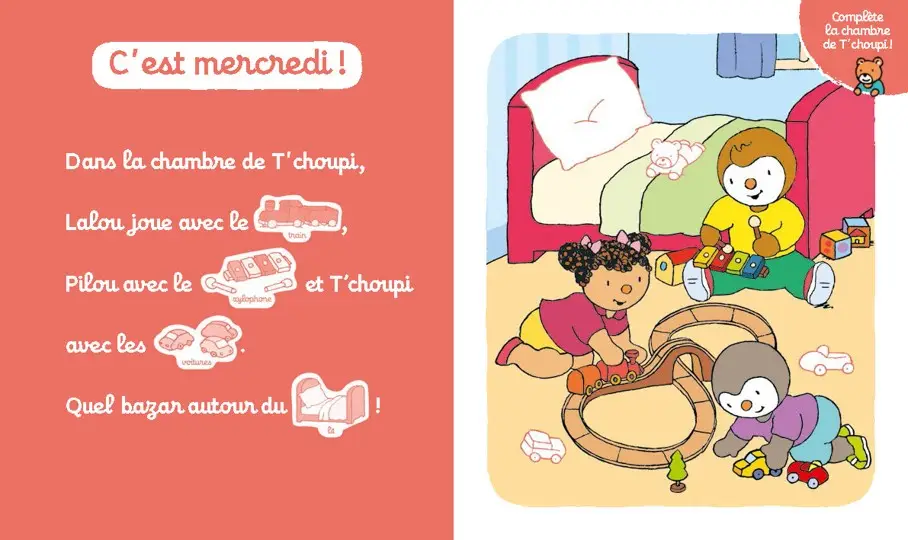 T'choupi - Mes meilleurs copains - Un cahier à compléter avec plus de 50 autocollants - Dès 2 ans - Cahier d'activités - 9782095029357 - page-intérieure1