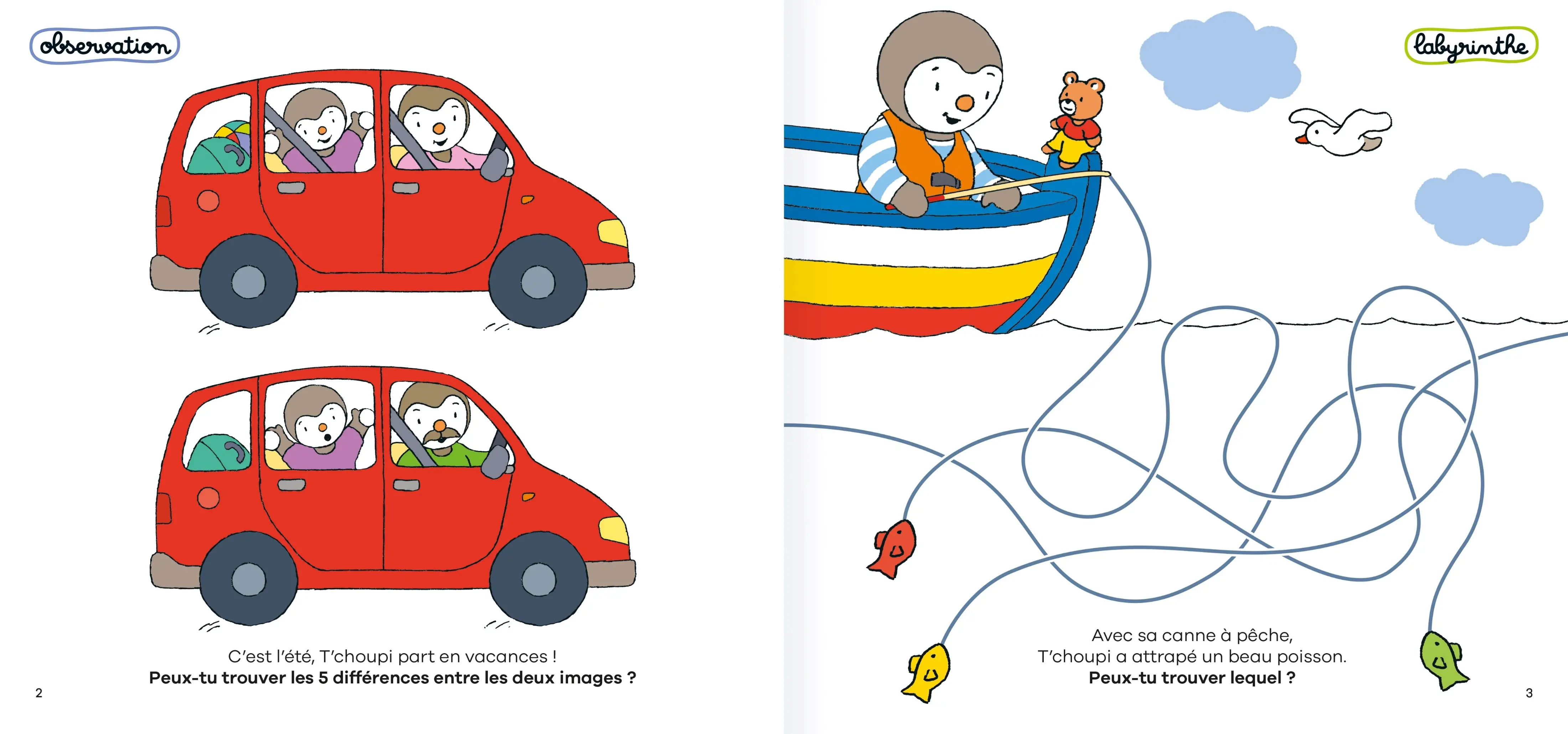 T'choupi - Mon cahier de jeux : labyrinthes, différences, points à relier, coloriages ... Plus de 100 jeux pour s'amuser -  Dès 2 ans - Cahier d'activités - 9782095029449 - page-intérieure1