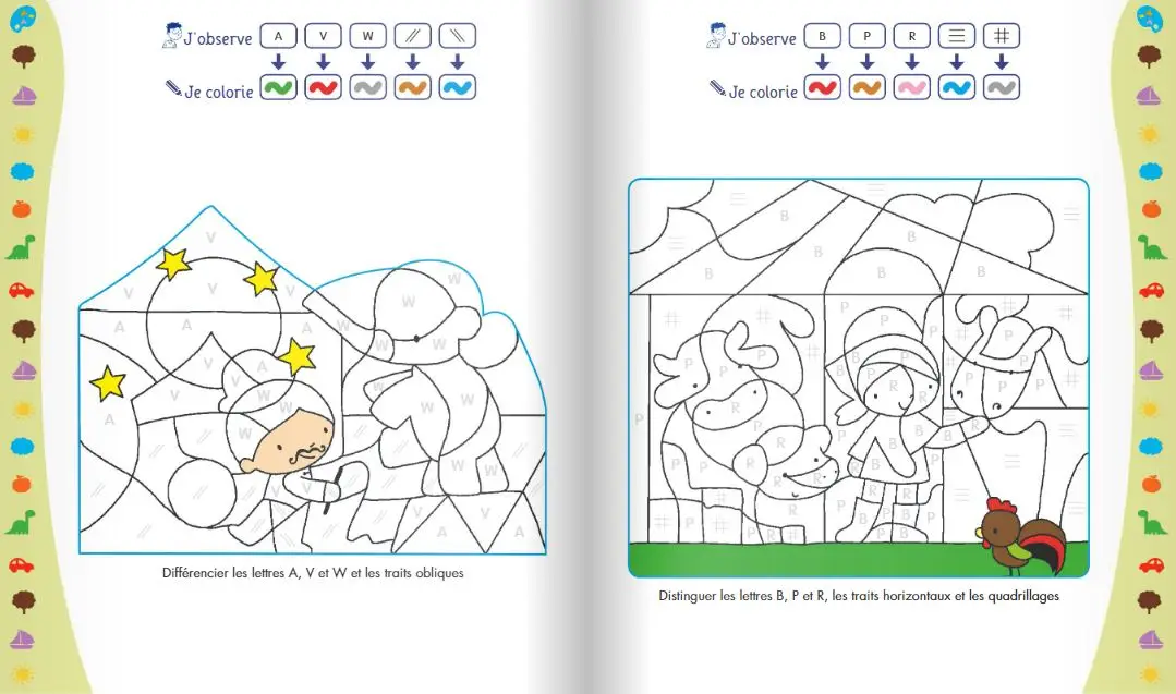 Lettres magiques - Moyenne section - Coloriages malins - Dès 4/5 ans - Cahier d'activités - 9782095029692 - page-interieure1