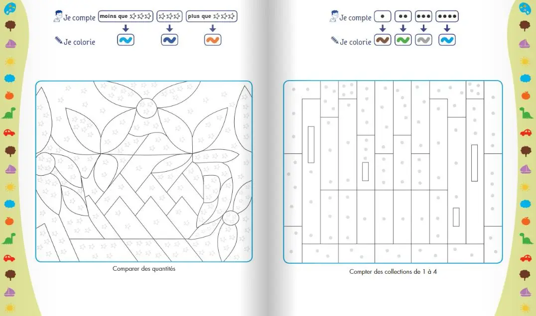 Nombres magiques - Grande section - Coloriages malins - Dès 5/6 ans - Cahier d'activités - 9782095029722 - page-interieure1