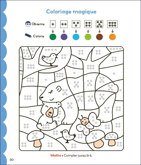Coloriages malins - Lecture et Maths - Moyenne Section (MS) - Cahier d'activités - 9782095029982 - page-intérieure1