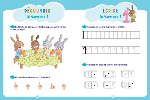 J'apprends et j'écris - Les Chiffres - Petite Section - Cahier d'exercices - 9782095030452 - page-intérieure1