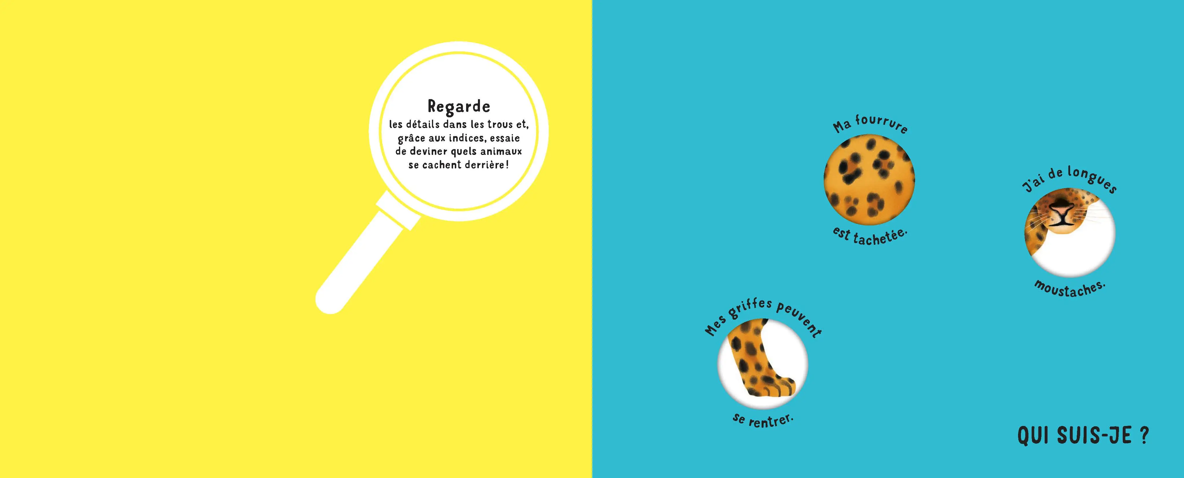 Qui suis-je ? -  Livre-jeu éducatif de 10 animaux à découvrir avec indices et découpages ludiques - dès 4 ans -  - 9782095030650 - page-interieure1