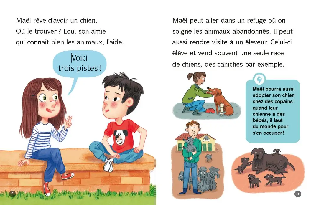 Les docs de Lou, tout sur les chiens - Lune Bleue - Dès 6 ans - Roman - 9782095031138 - page-interieure1