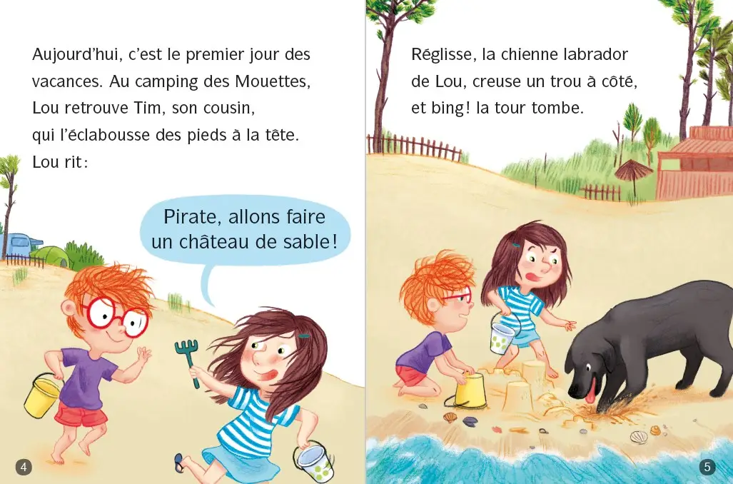 Les animaux de Lou - Courage, petit marin ! Lune Bleue Dès 6 ans - Roman - 9782095031435 - page-interieure1