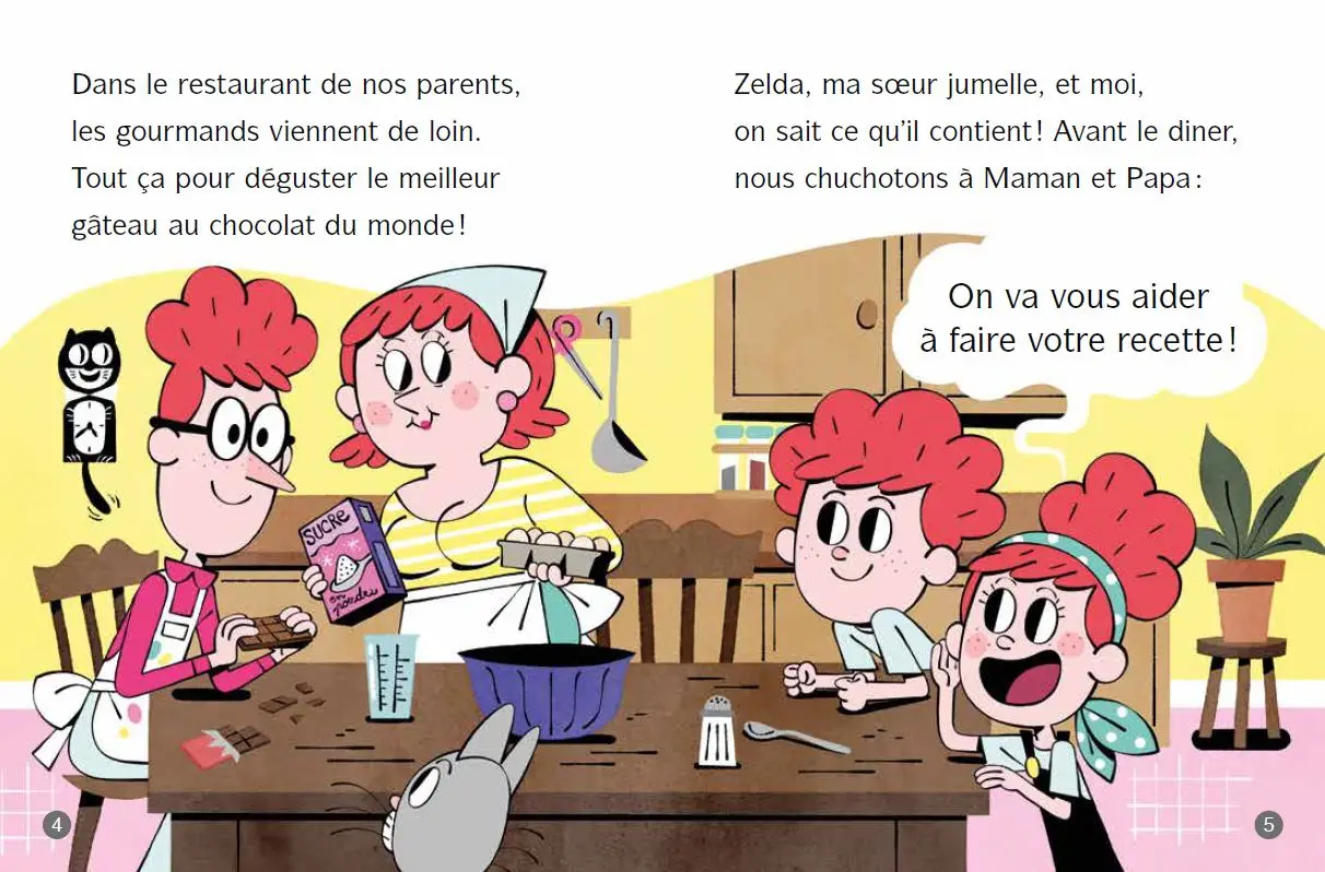 La famille Clafoutis : Qui a volé la crème fraiche ? - Dès 6 ans - Lune Bleue - Roman - 9782095034177 - page-interieure1