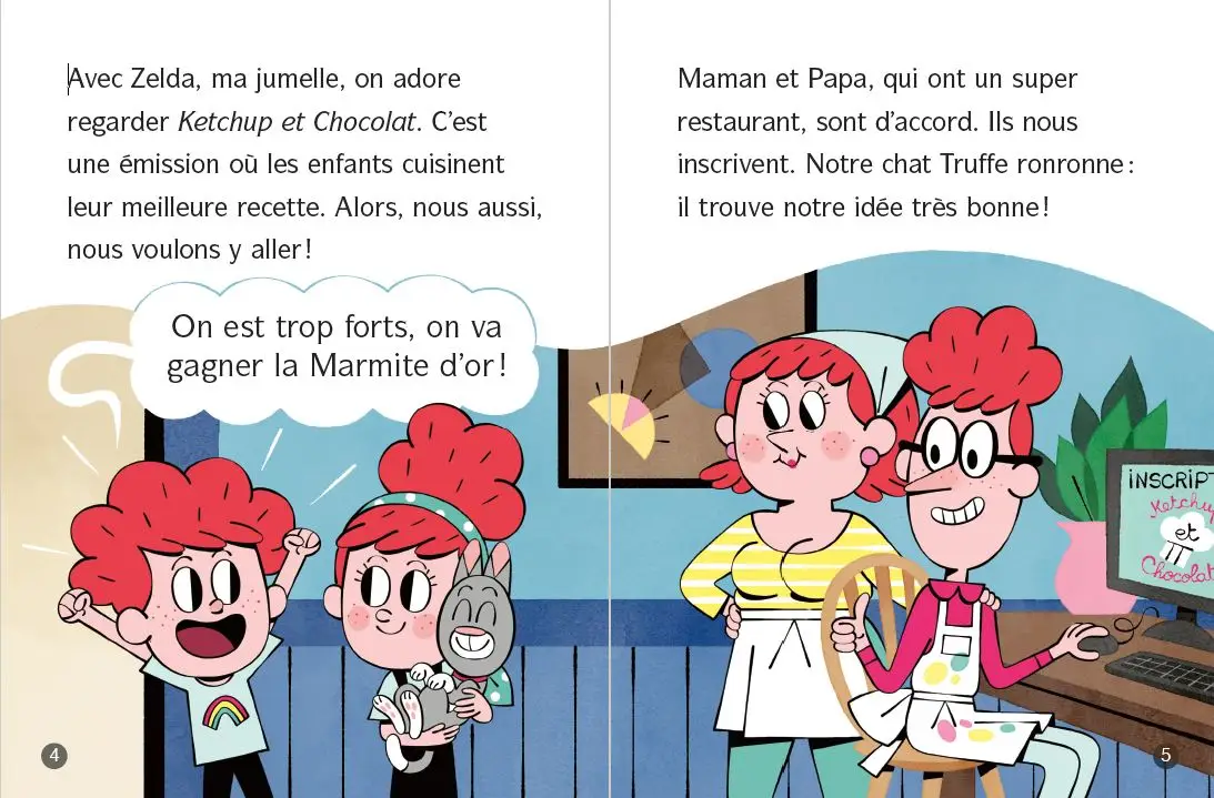 La famille Clafoutis : Drôle de pizza ! Lune bleue dès 6 ans - Roman - 9782095034191 - page-interieure1