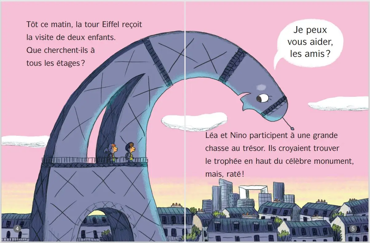 La tour Eiffel se balade à Paris - Lune Bleue - roman dès 6 ans - Roman - 9782095034245 - page-intérieure1