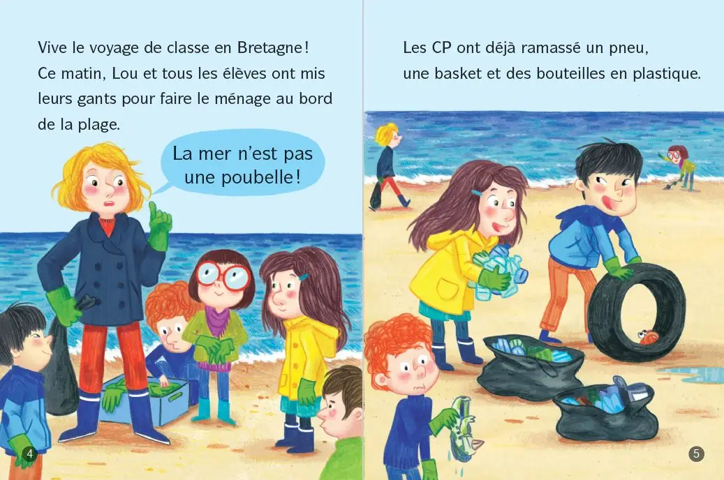 Les animaux de Lou, nage, petit phoque ! - Lune bleue - Dès 6 ans - Roman - 9782095036201 - page-interieure1