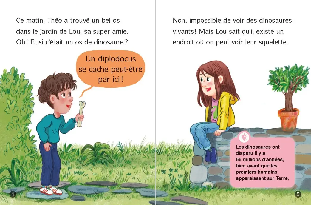 Les docs de Lou : tout sur les dinosaures - Lune bleue - Dès 6 ans - Roman - 9782095036522 - page-interieure1
