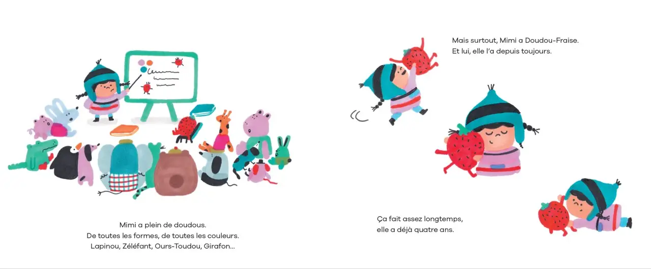 On a volé Doudou-Fraise - Un album illustré et tendre sur l'attachement au doudou - dès 2 ans - Album(s) - 9782095037437 - page-interieure1