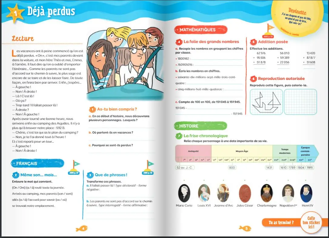 Cahier de vacances 2026 du CM2 vers la 6e (10-11 ans) - Révisions complètes Toutes les matières - corrigés détachables - Nathan vacances - Cahier de vacances - 9782091932606 - page-interieure2