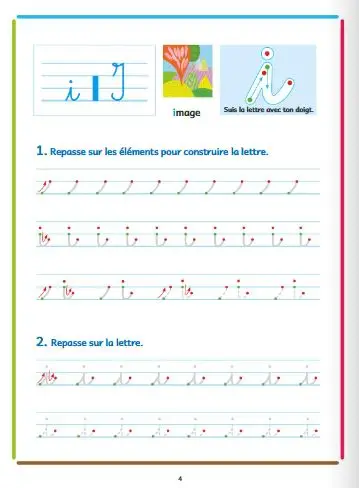 Cahier d'écriture CP adapté aux enfants DYS ou en difficulté - écriture cursive - A partir de 6 ans  / CP - Cahier d'exercices - 9782091933191 - page-interieure2