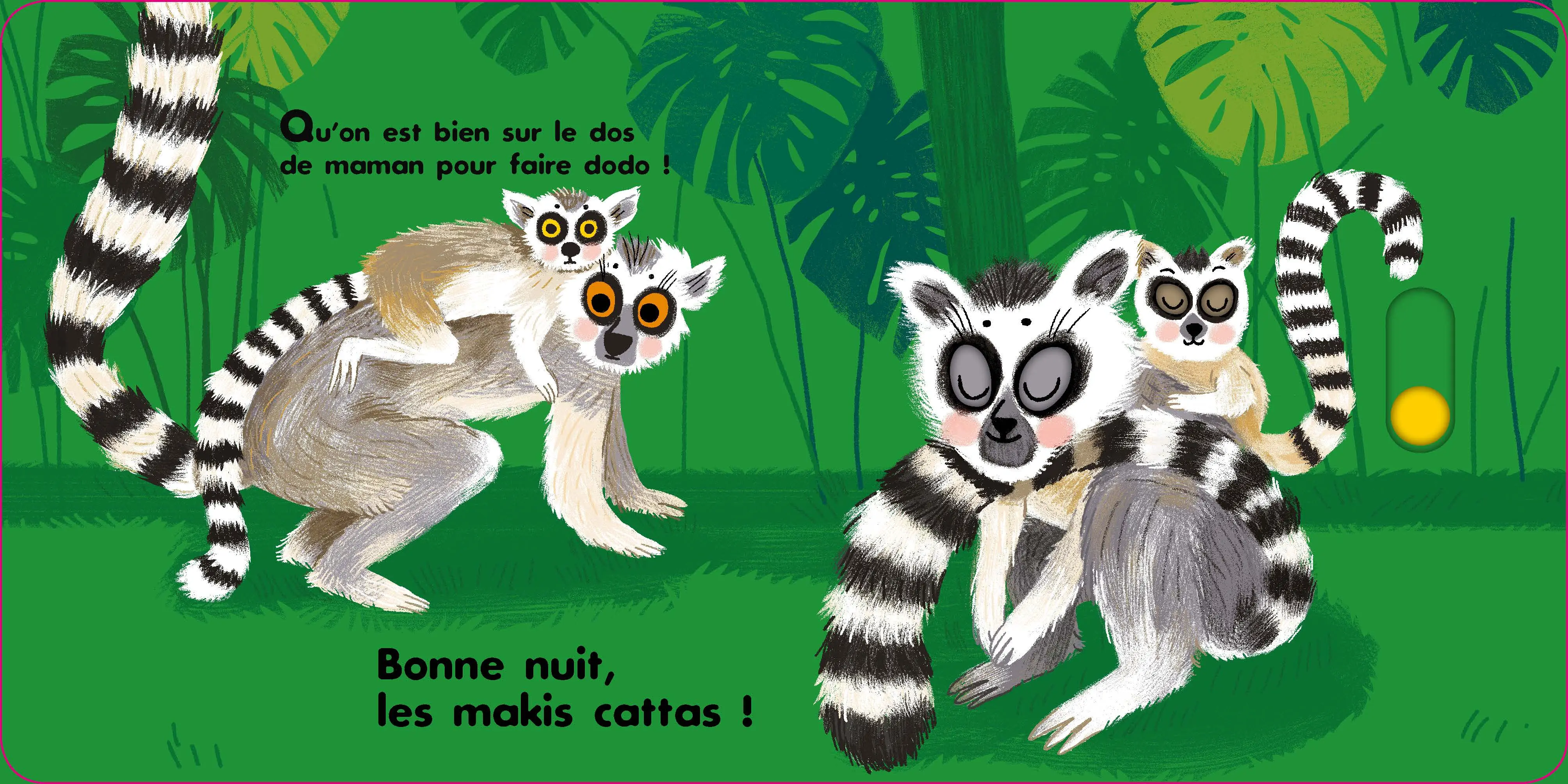 Au dodo - les amis de la jungle - Livre animé Dès 6 mois - Pour accompagner le rituel du coucher des bébés - Livre d'éveil - 9782092490181 - page-interieure2