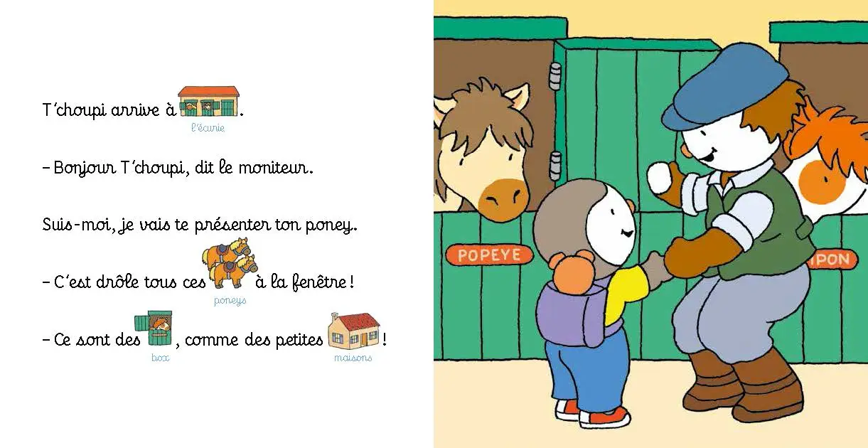 T'choupi au poney club - Une histoire à lire à 2 voix - Dès 2 ans - Album(s) - 9782092491676 - page intérieure2