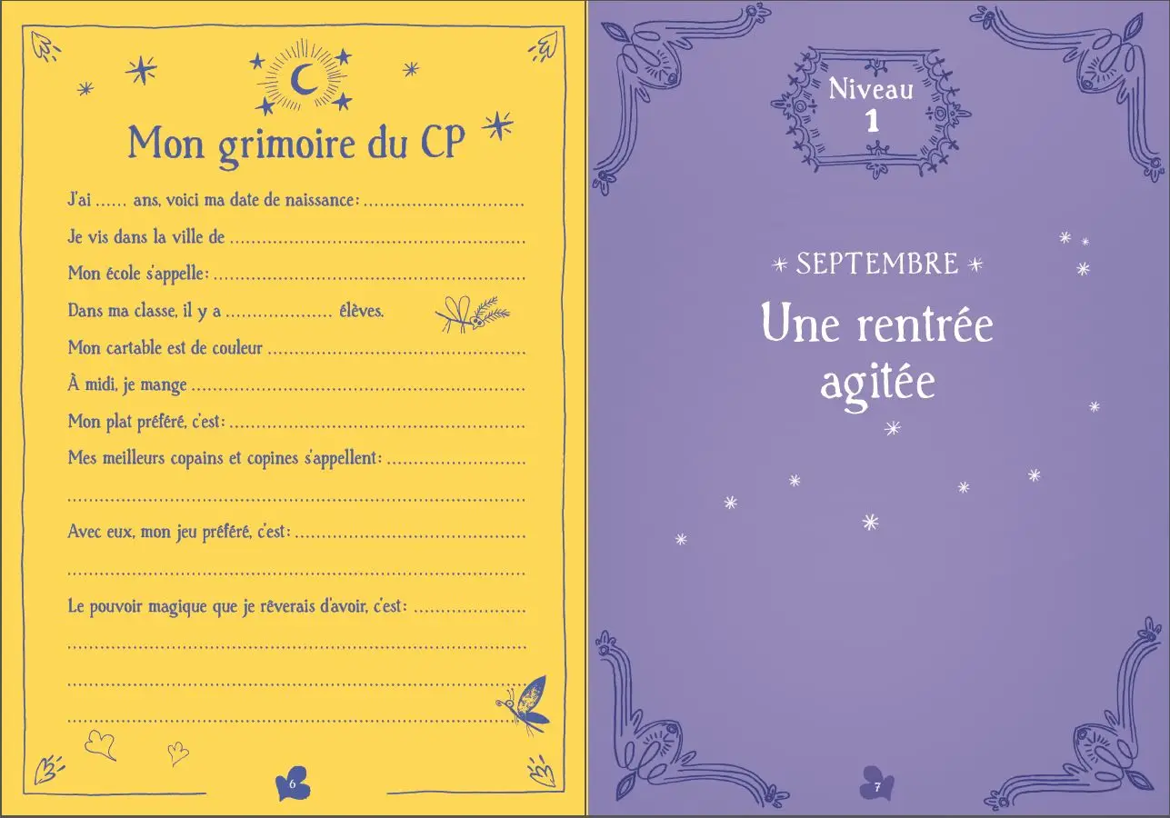 Amélie Maléfice : Mon Grimoire de CP  - Une histoire par mois pour rentrer dans la lecture - 3 niveaux - Dès 6 ans - Roman - 9782092496336 - page-interieure2