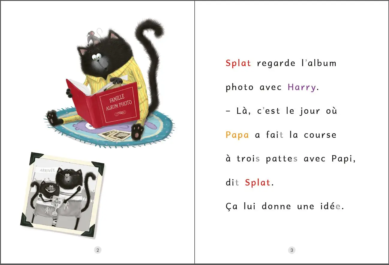 Je lis avec Splat : Splat et la course à trois pattes - Niveau 2 - Dès 6 ans - Roman - 9782092496374 - page-interieure2