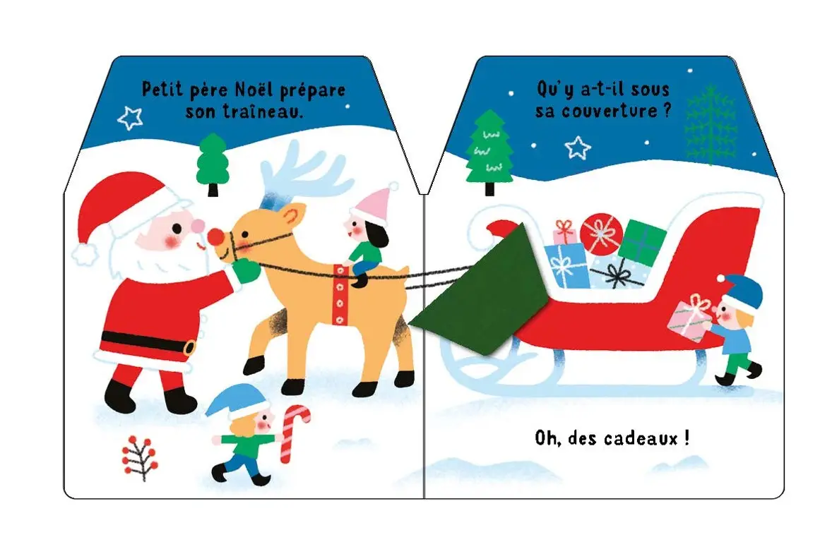 Cache-cache petit père Noël - Livre matière - éveil -  Dès 6 mois - Livre d'éveil - 9782092497081 - page-interieure2