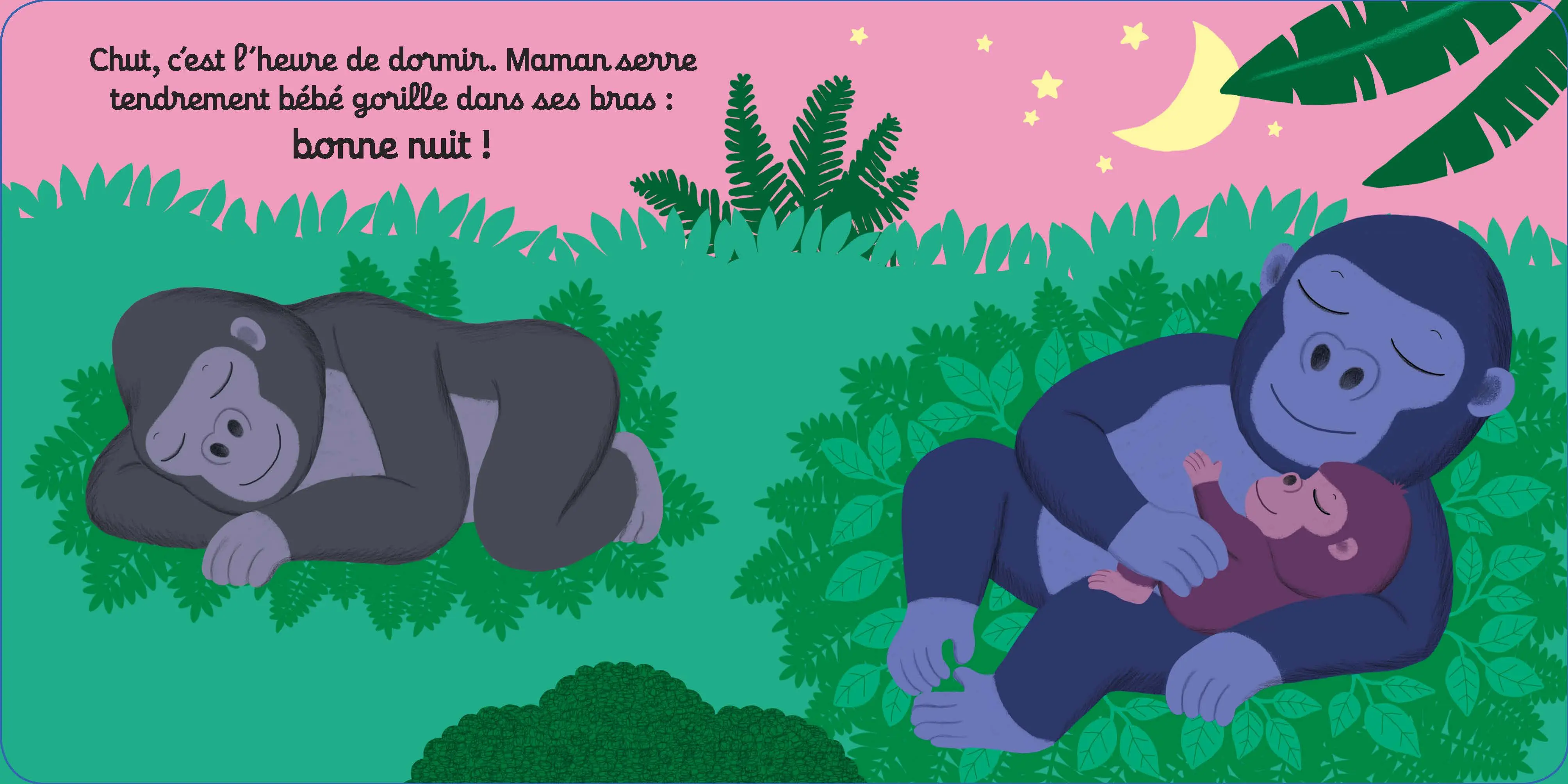 Bonne nuit bébé gorille ! - Livre d'éveil animé pour les bébés dès 1 an - Livre documentaire - 9782092591277 - page-interieure2