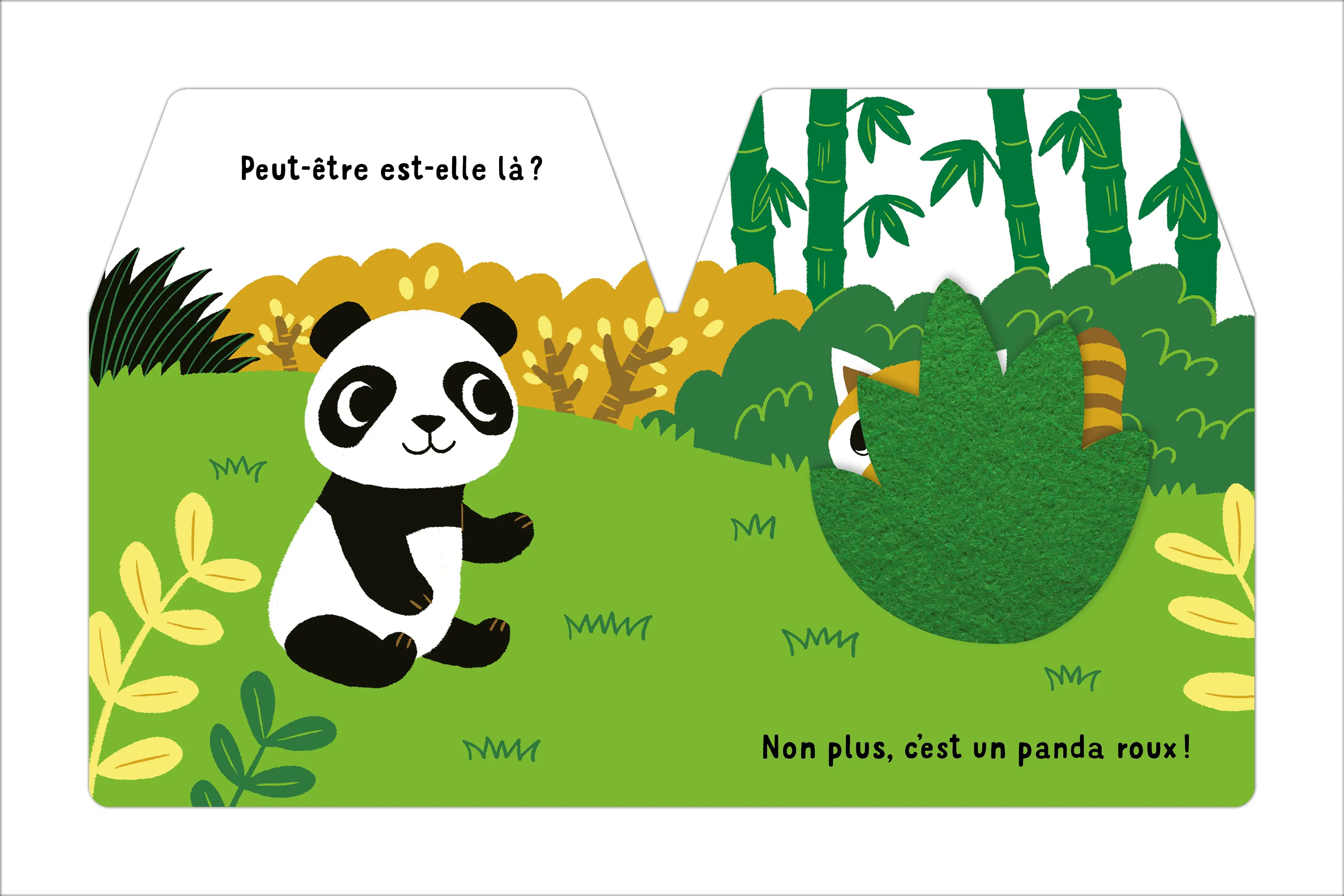 Cache-cache - Petit panda - Livre à toucher pour les bébés dès 6 mois - Livre d'éveil - 9782092592083 - page-interieure2