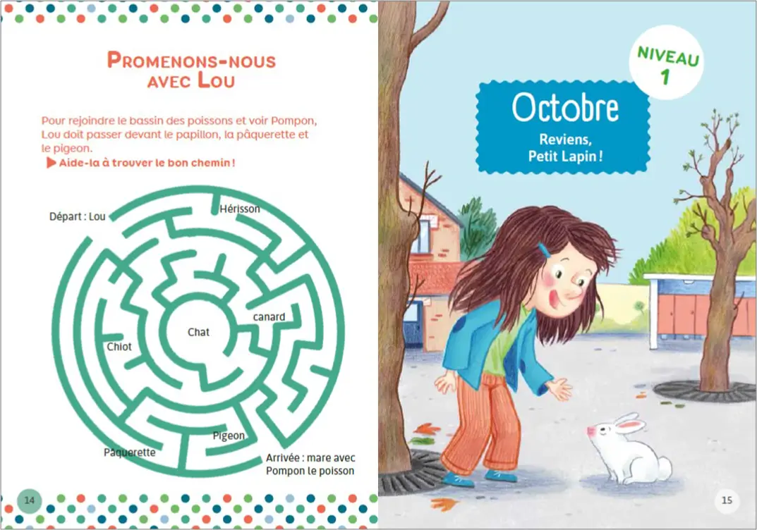 Mon année de CP avec les animaux de Lou : Une histoire par mois pour entrer dans la lecture ! Dès 6 ans - Roman - 9782092595787 - page intérieure2